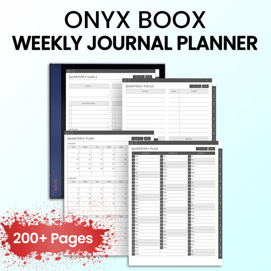 Onyx Boox Weekly Journal Planners Template