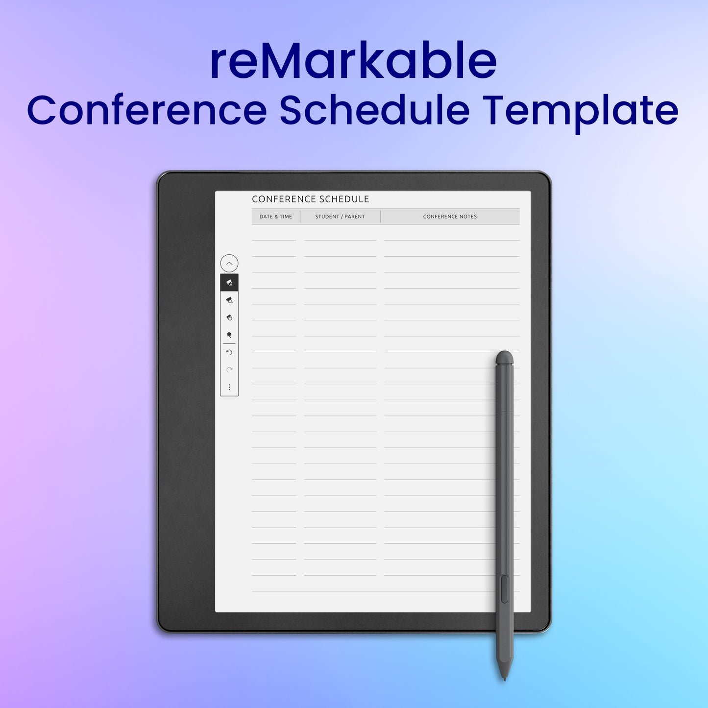 reMarkable 2 Project Planning Planner Template