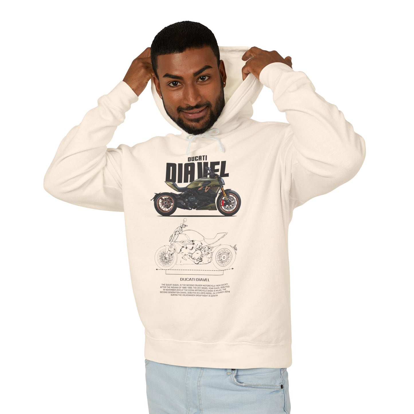 Ducati Diave Unisex Lightweight Hooded Sweatshirt - CreativeRino