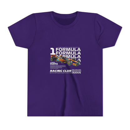 Formula 1 Racing Club Youth Tee - Cool Black Short Sleeve T-shirt for Young Fans - CreativeRino