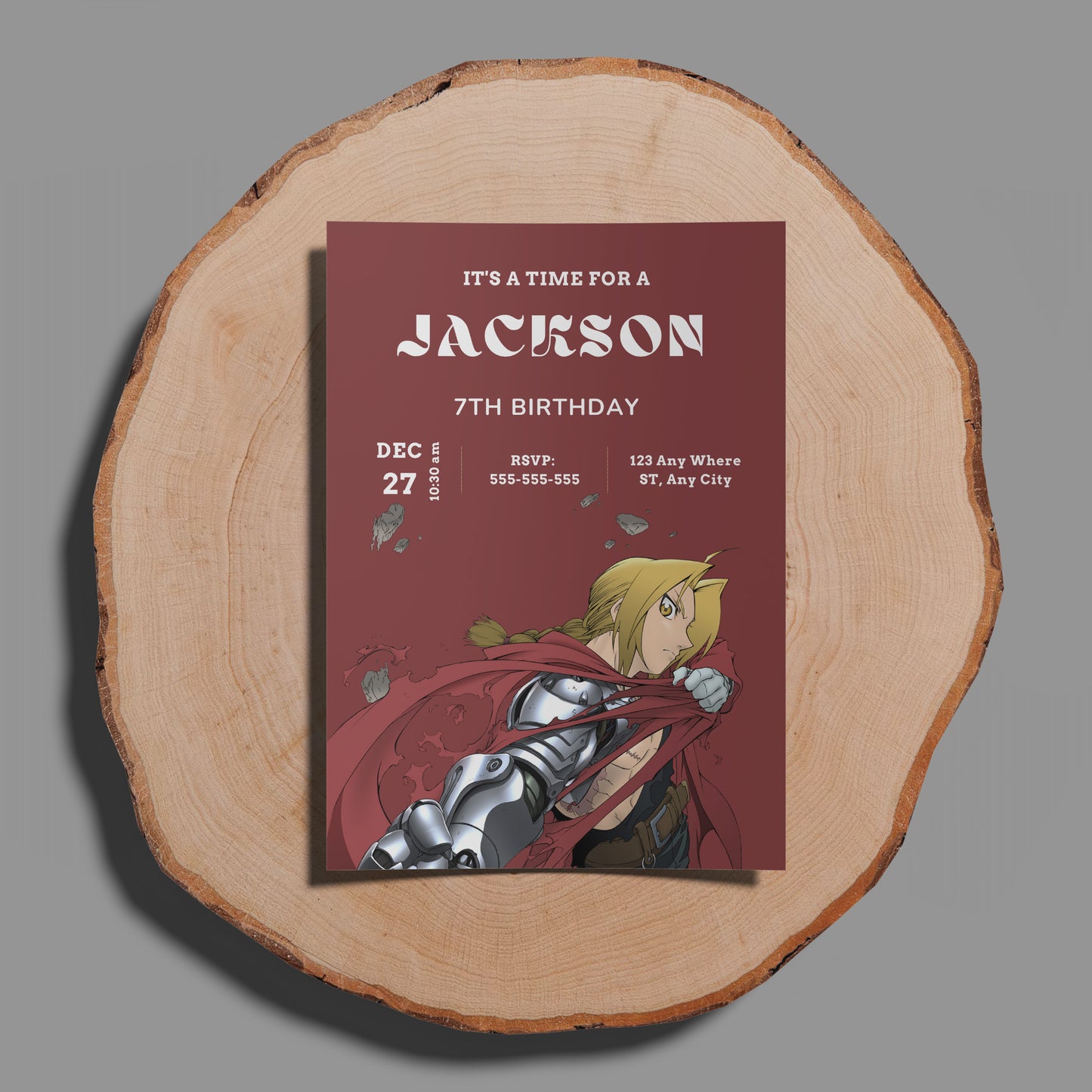 Fullmetal Alchemist  Birthday Invitation Template - CreativeRino
