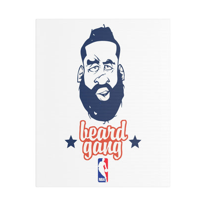 James Harden Beard Gang Satin Canvas Wall Art - CreativeRino