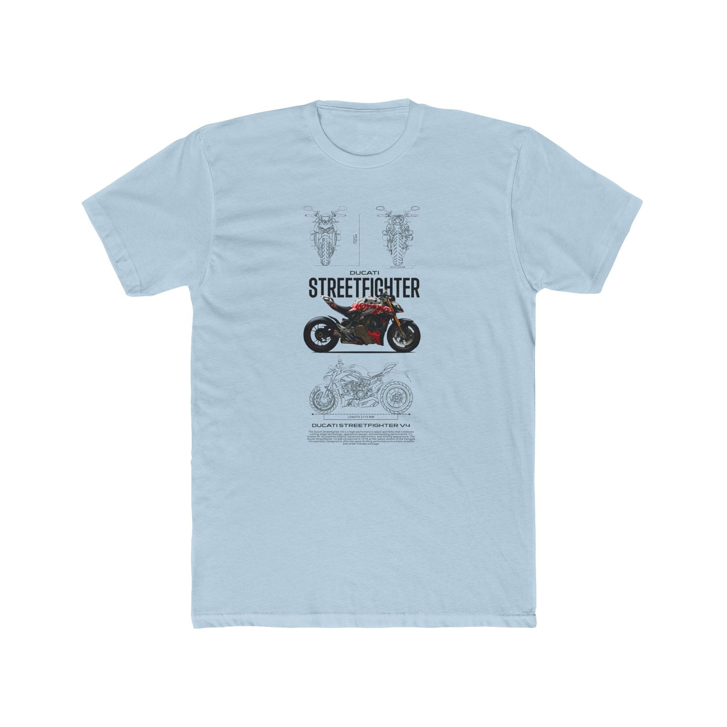 Ducati Streetfighter Unisex Cotton Crew Tee - Perfect T-shirt Gift for Motorcycle Lovers - CreativeRino