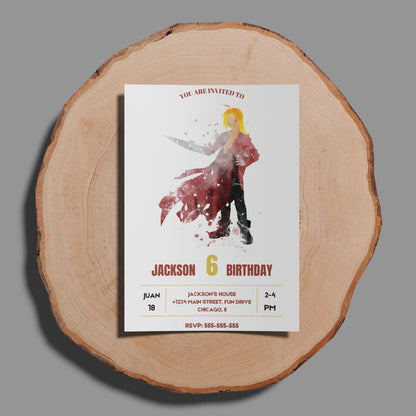 Fullmetal Alchemist  Birthday Invitation Template - CreativeRino