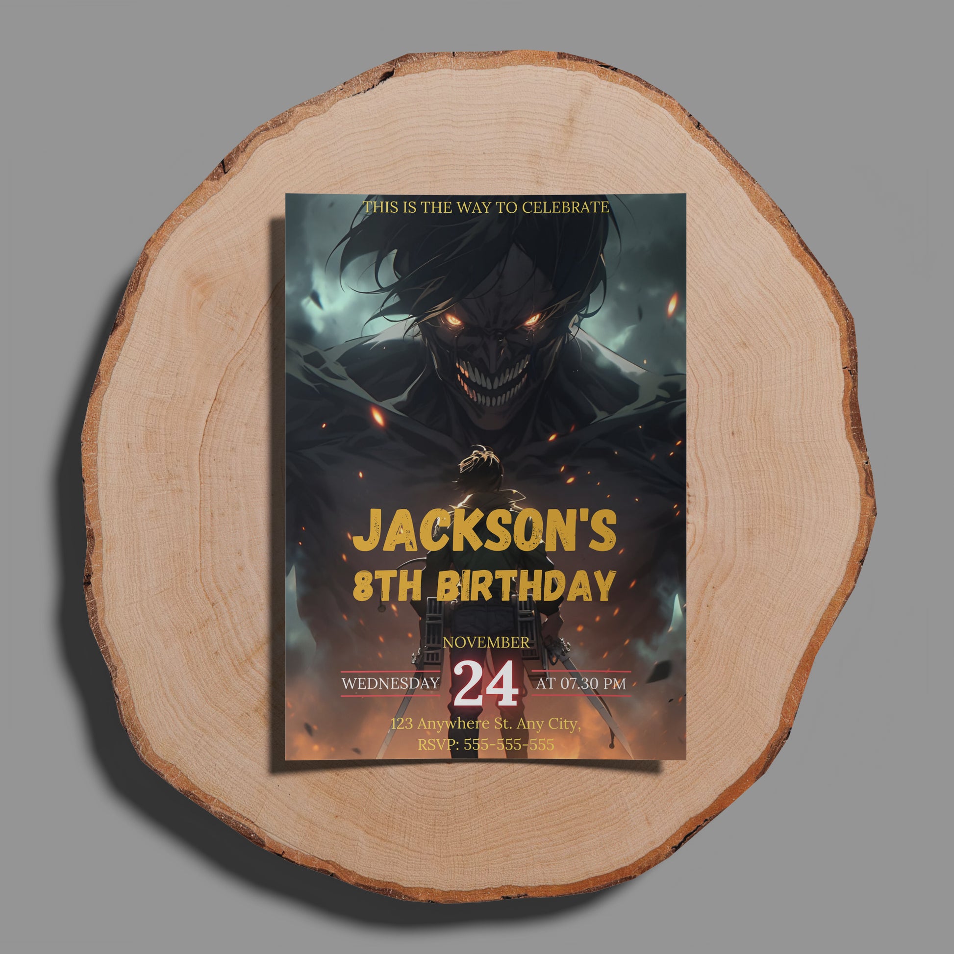 Attack on Titan Birthday Invitation Template - CreativeRino