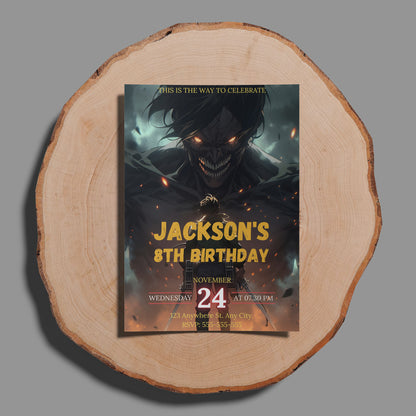Attack on Titan Birthday Invitation Template - CreativeRino