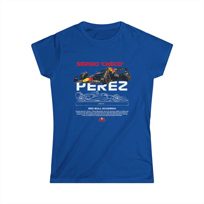 Sergio 'Checo' Perez Women's Softstyle Tee - Red Bull Racing Fan Apparel - CreativeRino