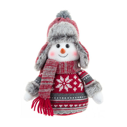 Cute Snowman Plush Doll with Lei Feng Hat & Scarf | Extendable Christmas Window Display Decor eprolo