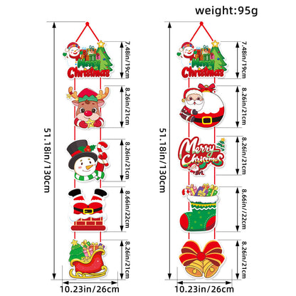 Santa & Snowman Christmas Door Banner Set | Festive Hanging Couplets & Party Decor eprolo