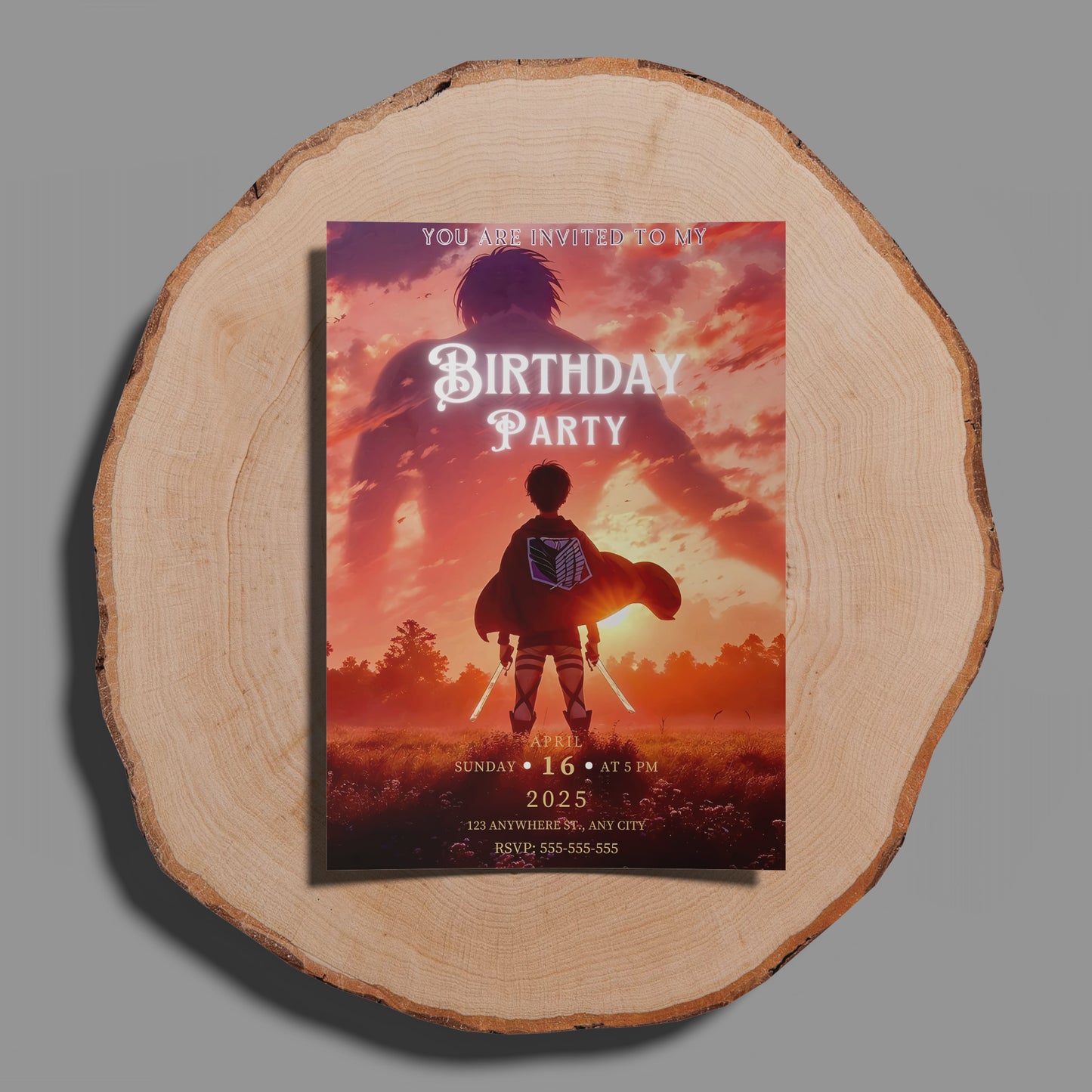 Attack on Titan Birthday Invitation Template - CreativeRino