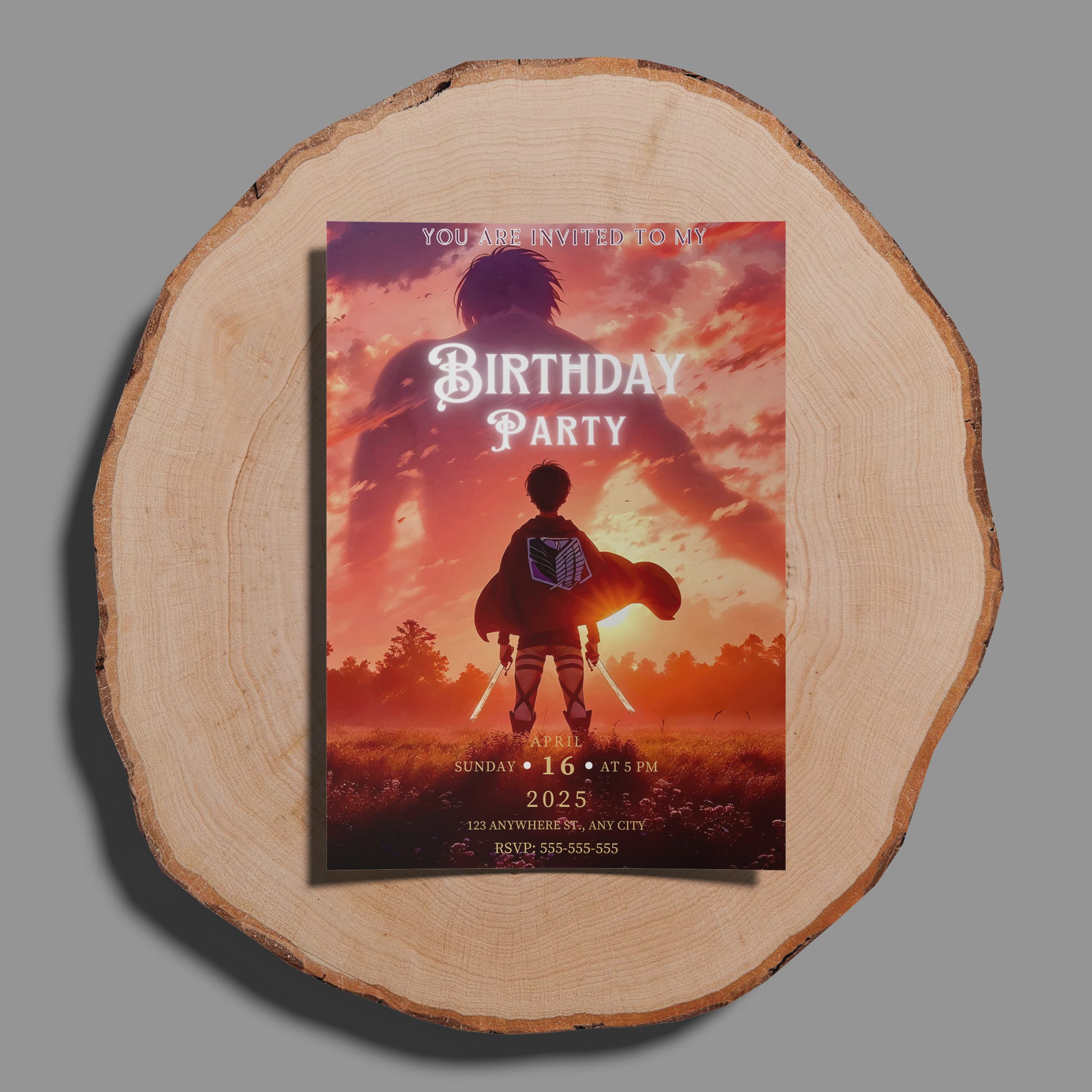 Attack on Titan Birthday Invitation Template - CreativeRino