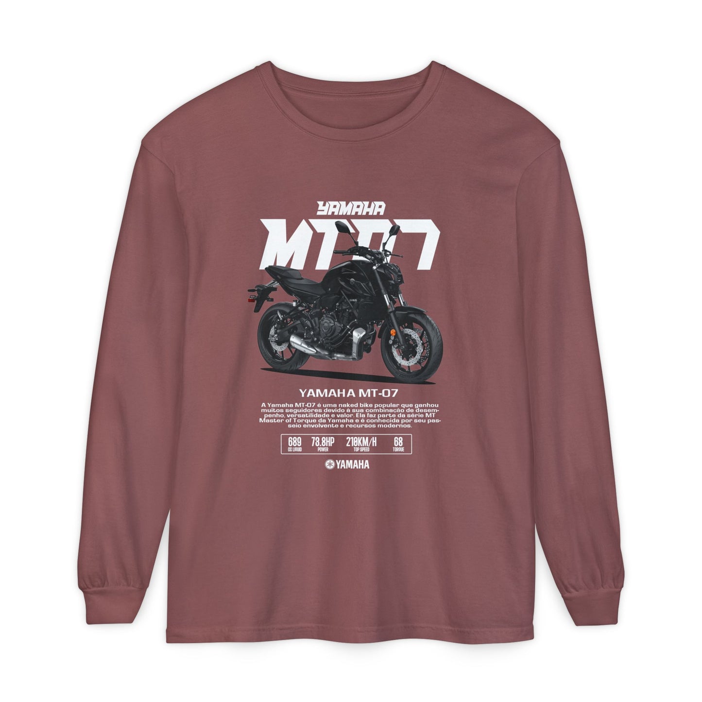 Yamaha MT-07 Long Sleeve T-Shirt for Motorcycle Enthusiasts - CreativeRino