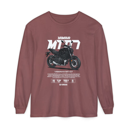 Yamaha MT-07 Long Sleeve T-Shirt for Motorcycle Enthusiasts - CreativeRino