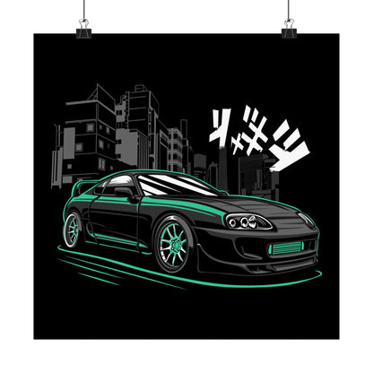 Stylish Matte Square Poster - Racing Car Design for Car Enthusiasts - CreativeRino