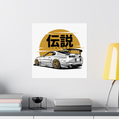 Car Enthusiast Matte Square Poster - 'Legends' Design - CreativeRino