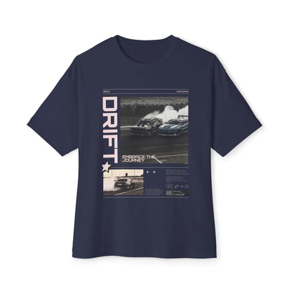 Unisex Oversized Boxy Tee - Drift Racing Graphic T-Shirt - Embrace the Journey - CreativeRino