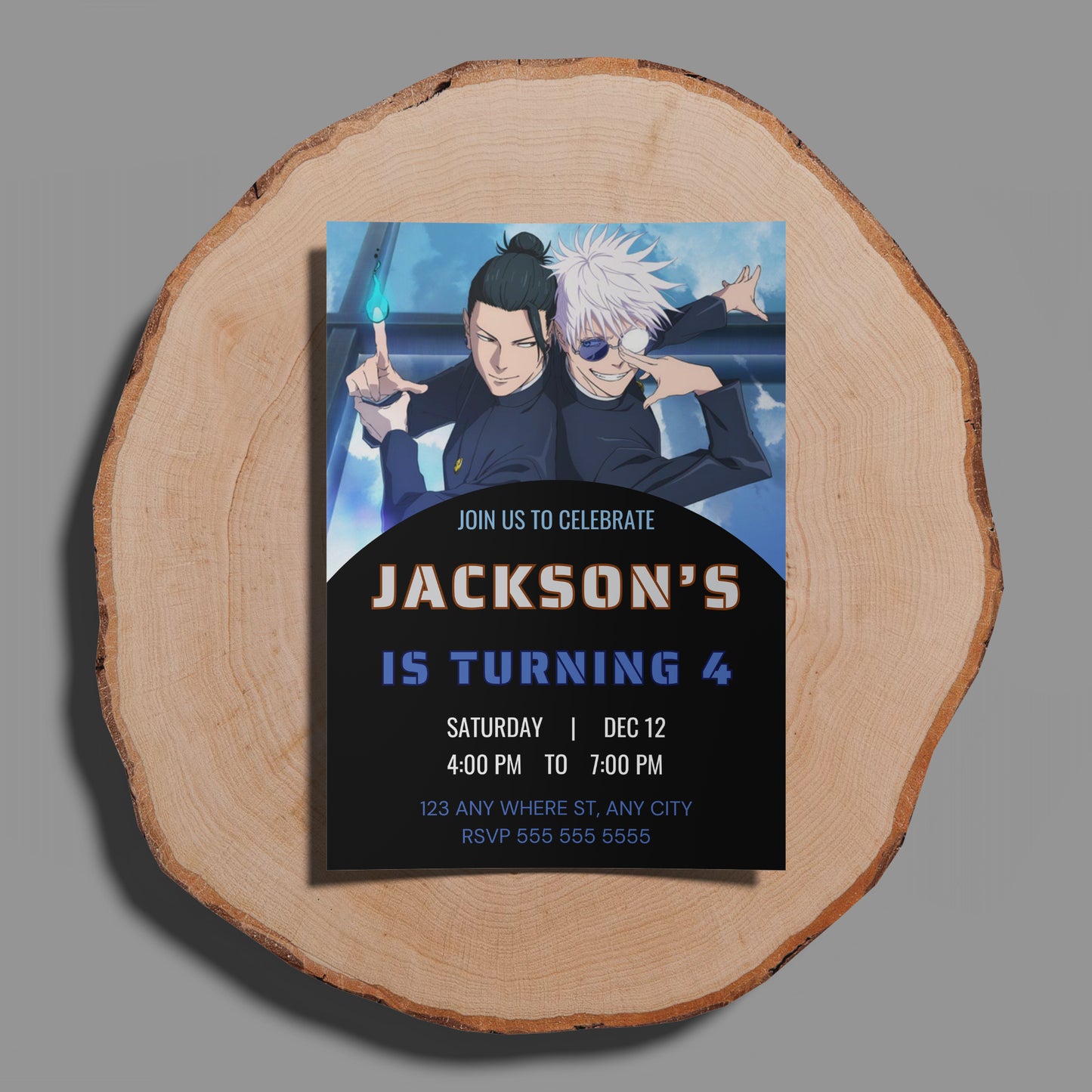 Jujutsu Kaisen Birthday Invitation Template - CreativeRino