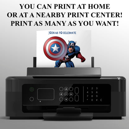 Captain America Birthday Invitation Template - CreativeRino