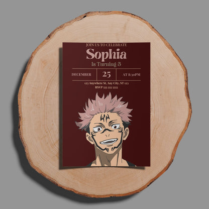 Jujutsu Kaisen Birthday Invitation Template - CreativeRino