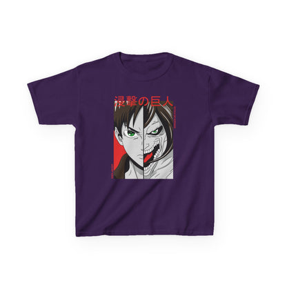 Kids Anime Attack on Titan Tee - Heavy Cotton™ T-shirt for Young Fans - CreativeRino