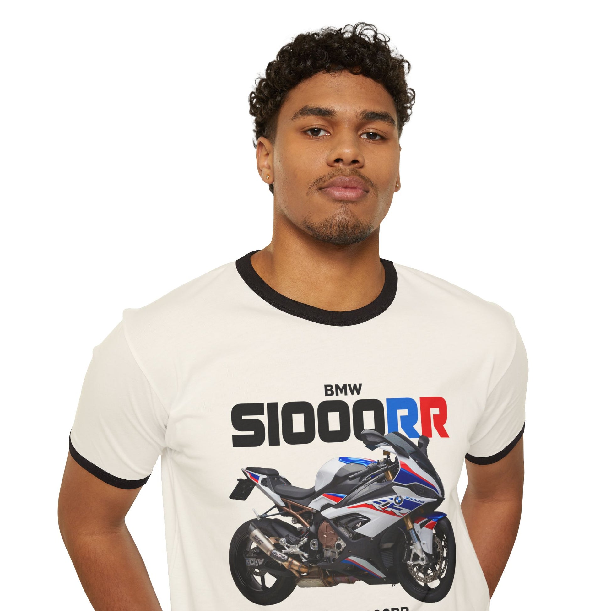 BMW S1000RR Unisex Cotton Ringer T-Shirt - Perfect for Motorcycle Enthusiasts - CreativeRino