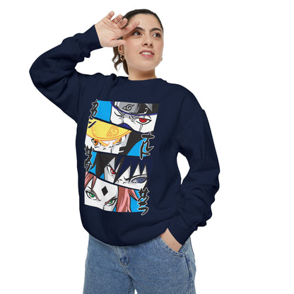Anime-Inspired Unisex Sweatshirt with Naruto Character Designs - CreativeRino