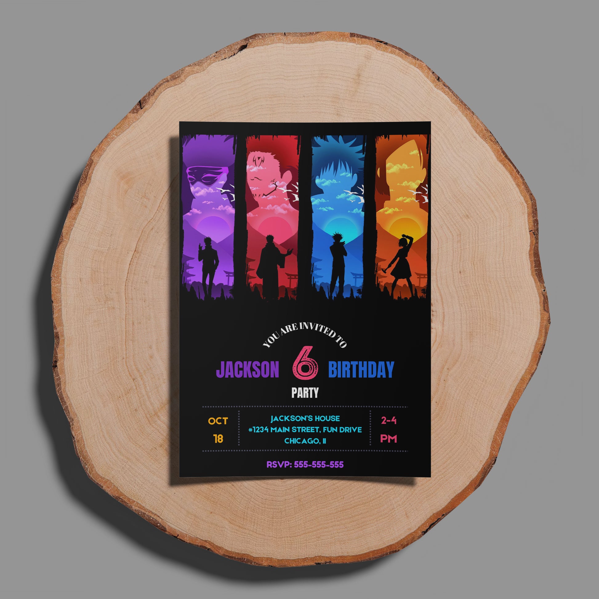 Jujutsu Kaisen Birthday Invitation Template - CreativeRino