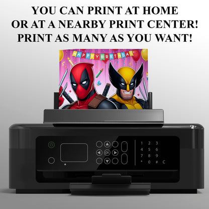 Deadpool & Wolverine Birthday Invitation Template - CreativeRino