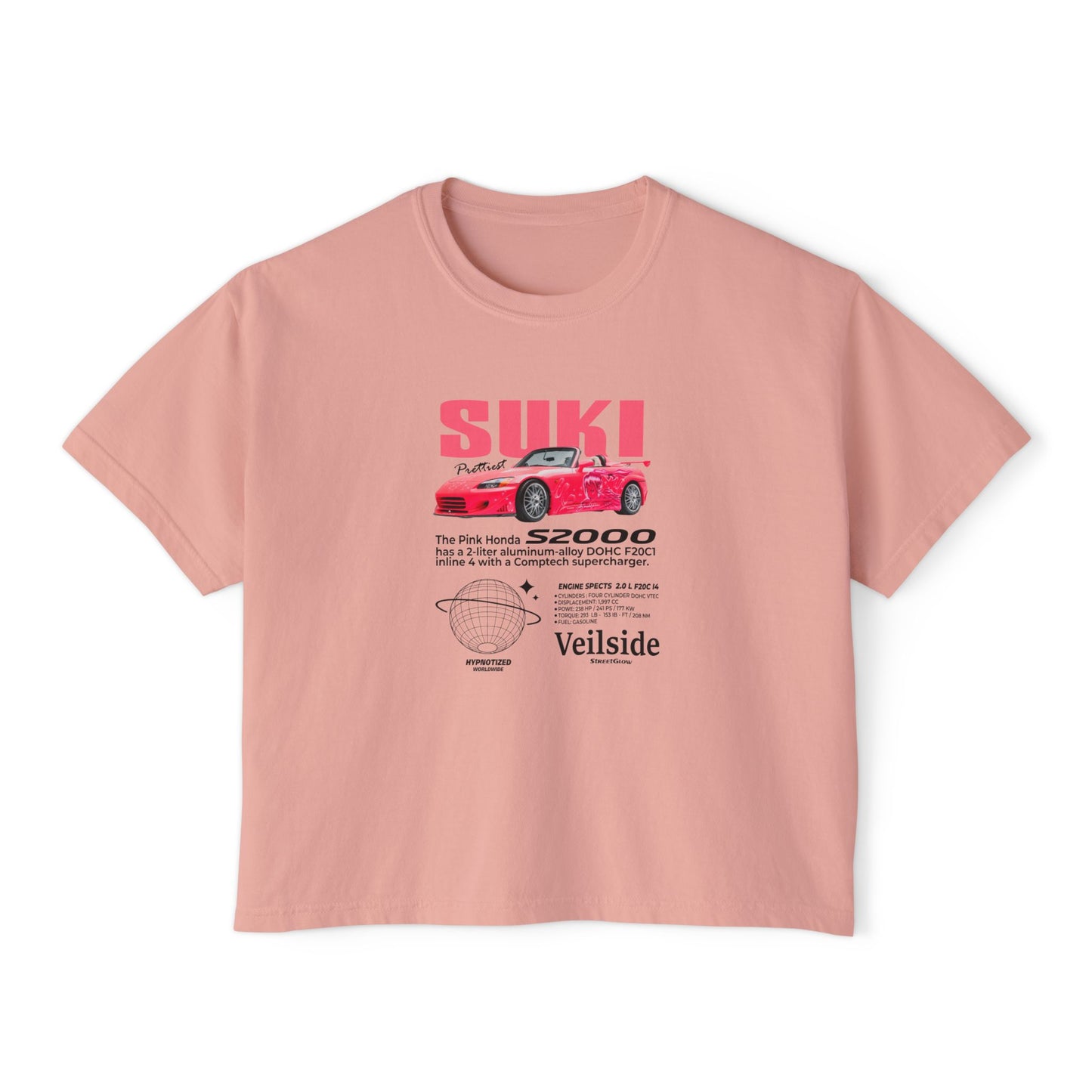 Honda S2000 Fast and Furious Women’s Boxy Tee - Vintage Car T-shirt Design - CreativeRino