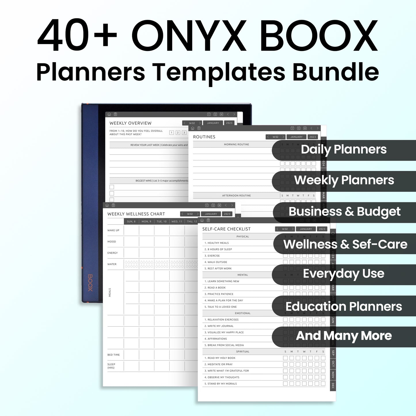 40+ Onyx Boox Planners Template Bundle