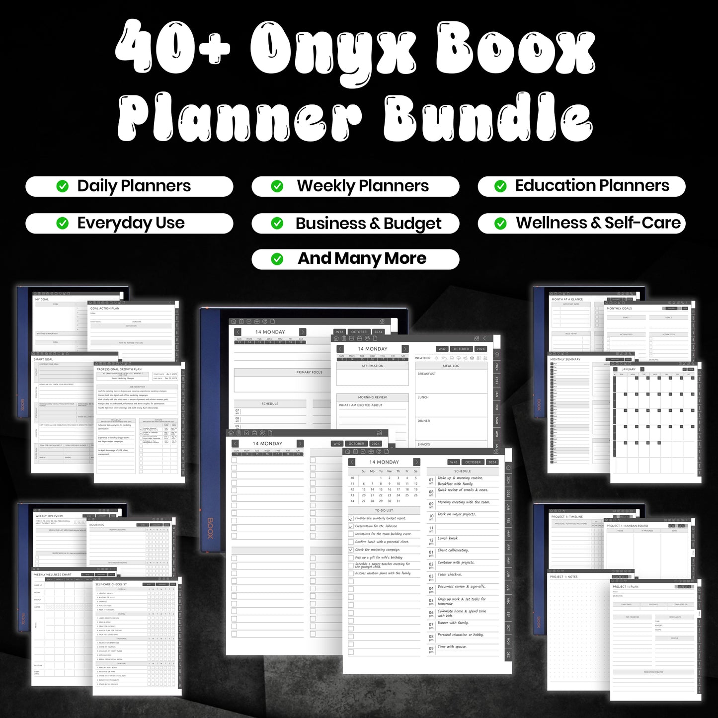 40+ Onyx Boox Planners Template Bundle