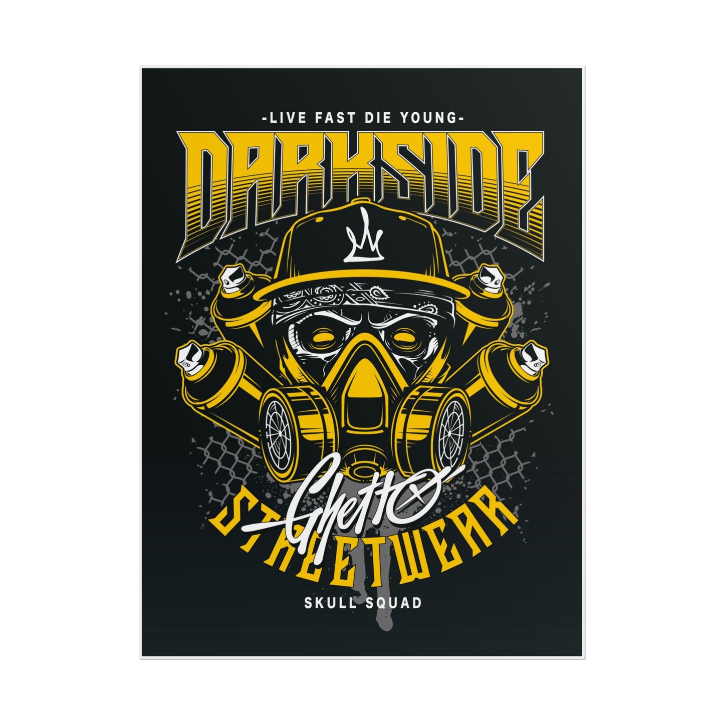 Skull Streetwear Rolled Poster - 'Darkside' Design Wall Art - CreativeRino