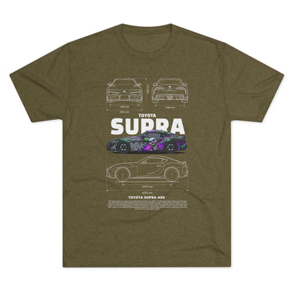 Toyota Supra A90 Tri-Blend Crew Tee - Car Lovers' Apparel - CreativeRino