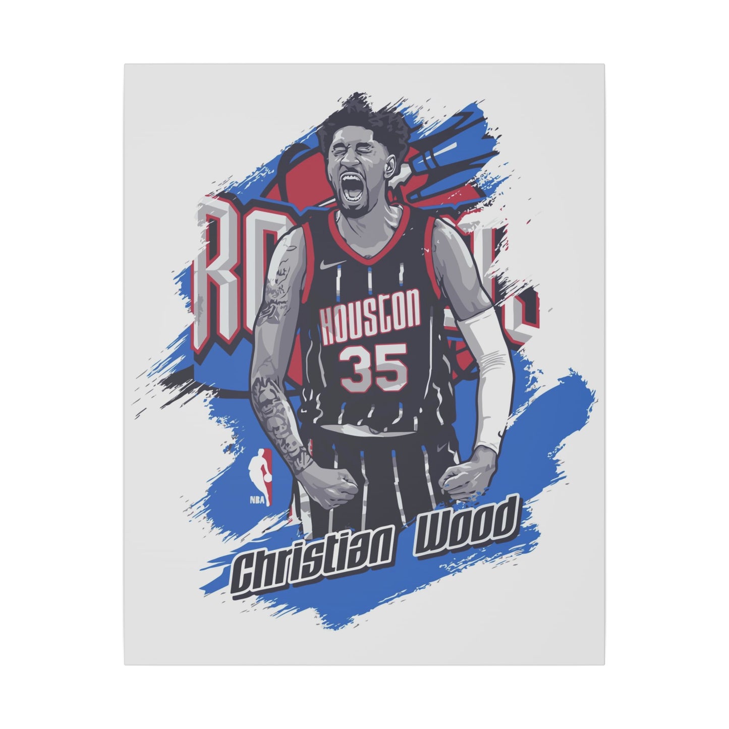 Christian Wood NBA Wall Art Canvas Print - Houston Rockets Decor - CreativeRino