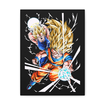 Dragon Ball Z Canvas Art Print - Energetic Super Saiyan Artwork - CreativeRino