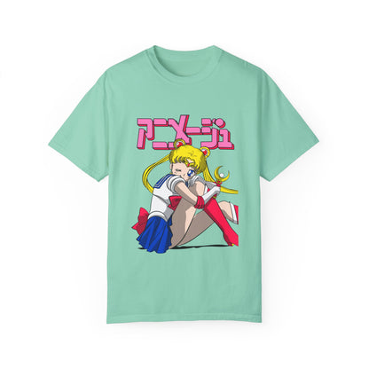 Sailor Moon Unisex Garment-Dyed T-shirt - Retro Anime Tee - CreativeRino