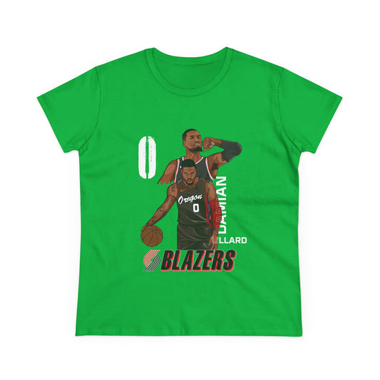 Damian Lillard Women's Midweight Cotton Tee - Blazers Fan Gear - CreativeRino