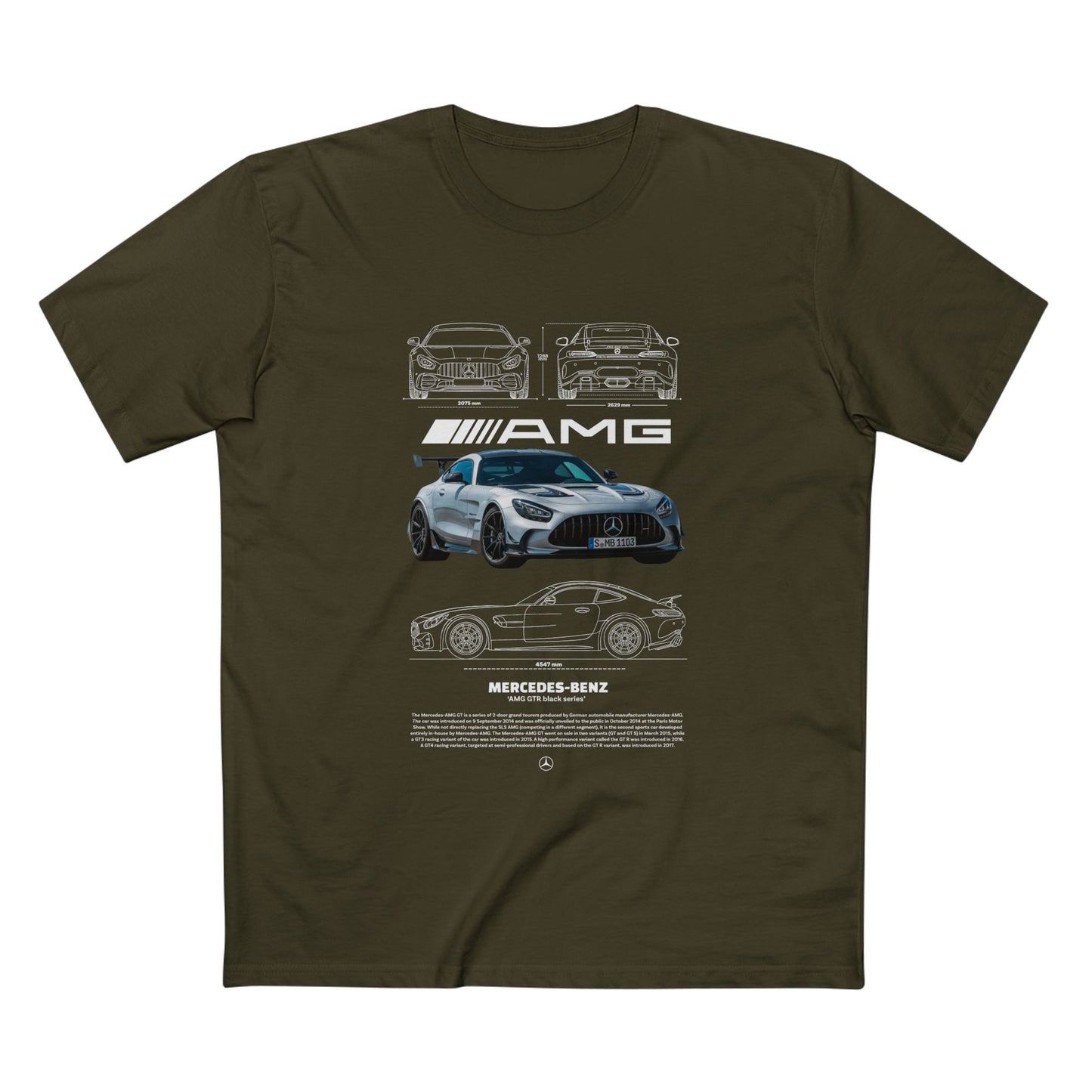 Mercedes-Benz  AMG GTR Sports Car Tee - AMG T-shirt Design - CreativeRino