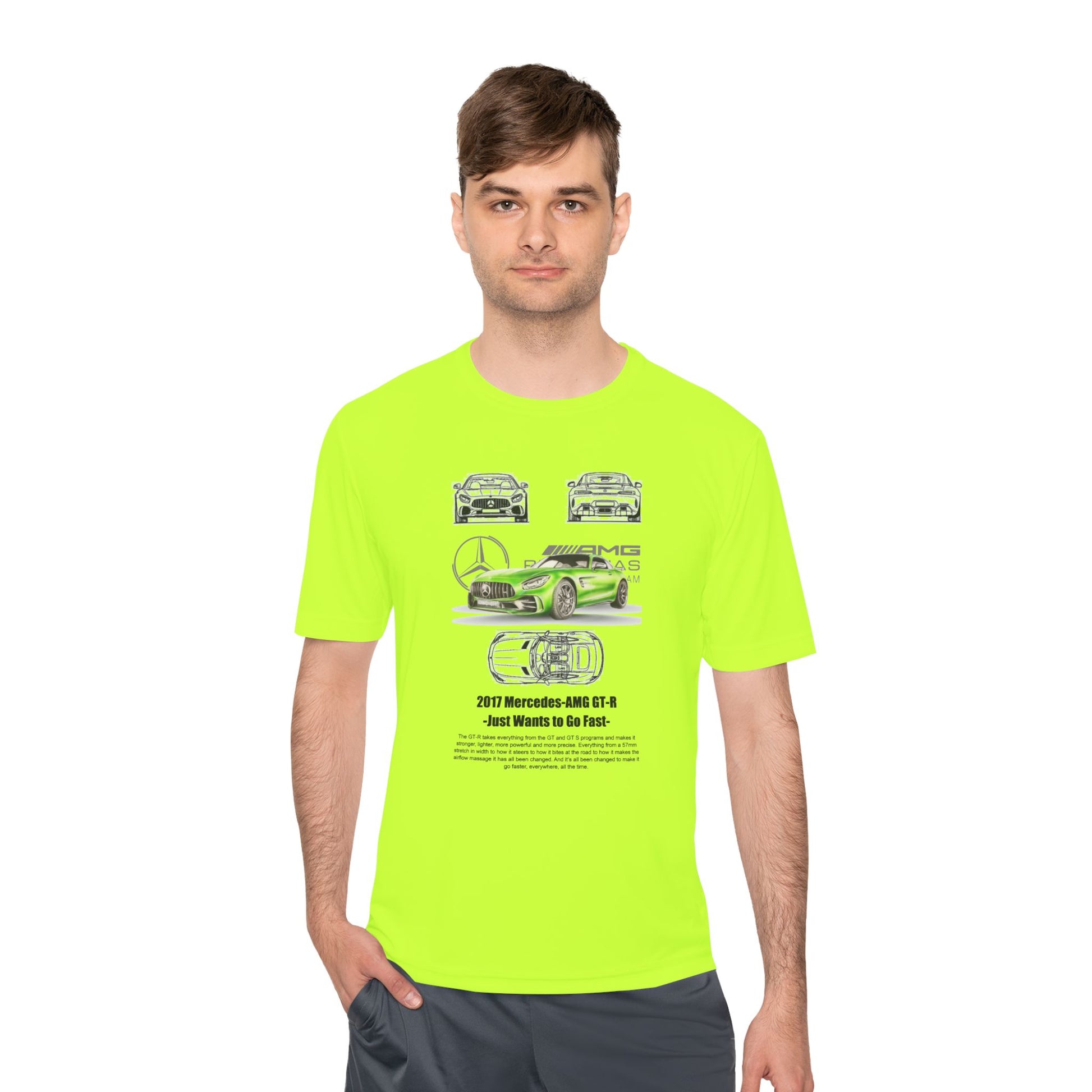 Unisex Moisture Wicking Tee - 2017 Mercedes-AMG GT-R Fast Car T-shirt Design - CreativeRino