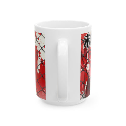 Anime Art Ceramic Mug with Yuno Design - CreativeRino