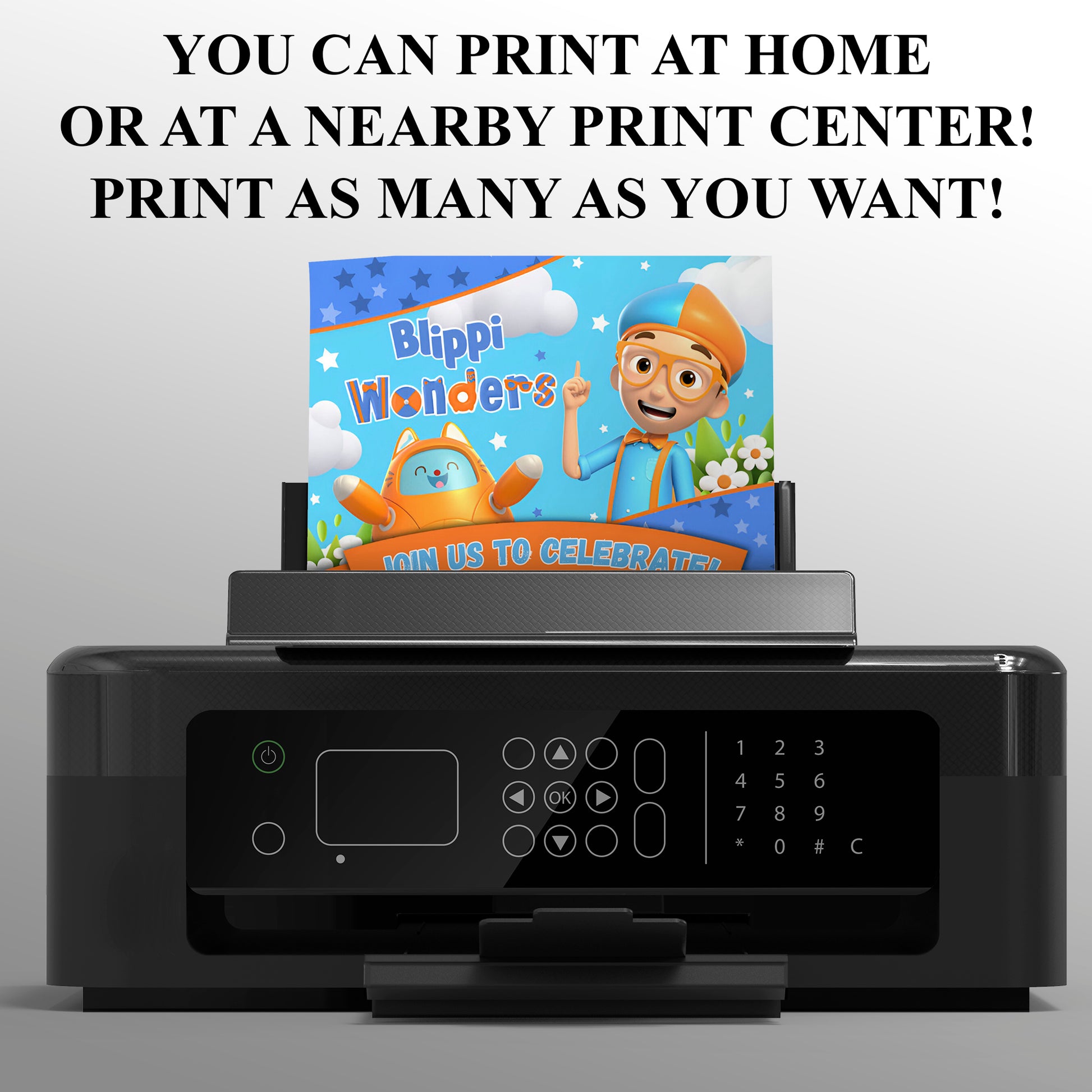 Blippi  Birthday Invitation Template - CreativeRino