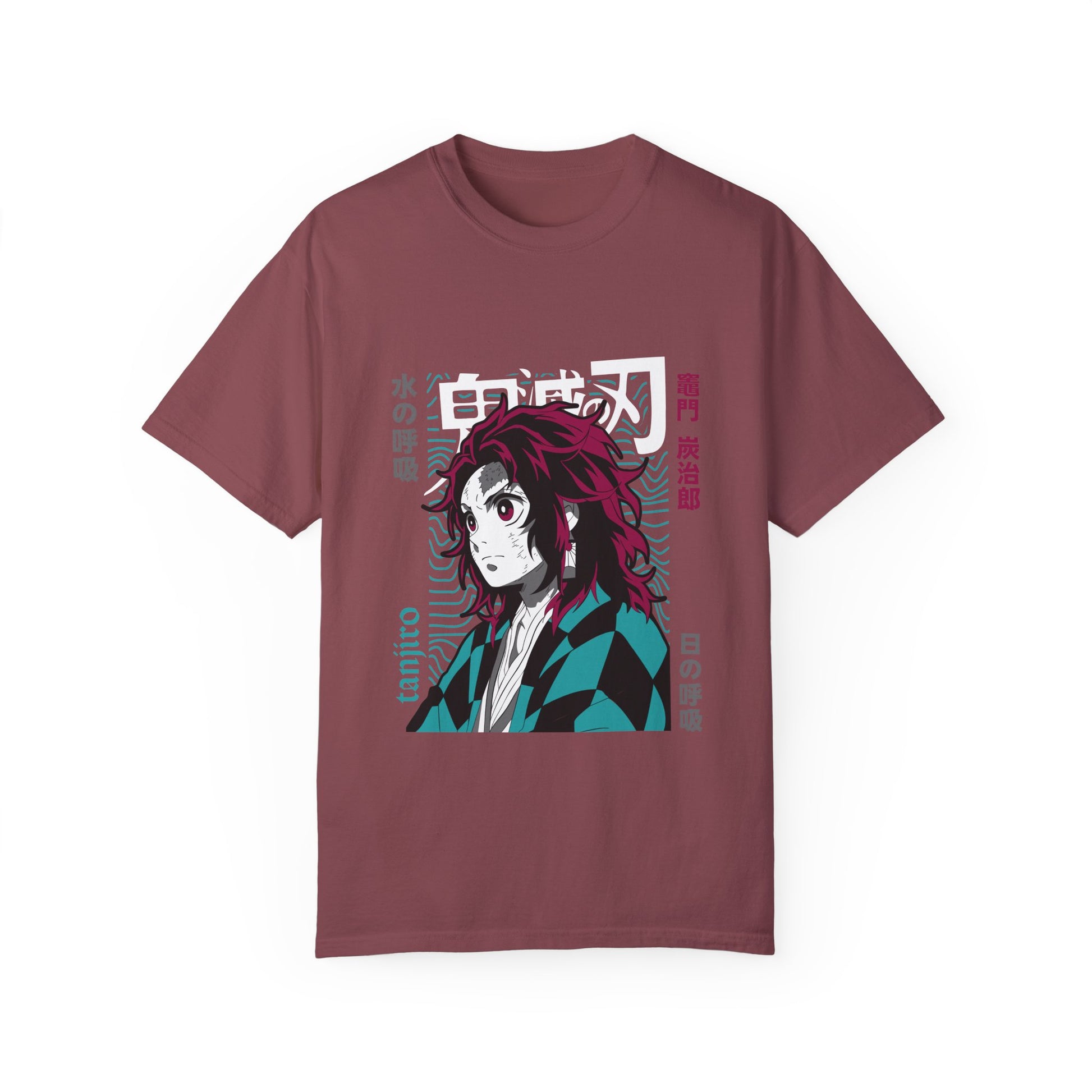 Demon Slayer Unisex Garment-Dyed T-Shirt - Tanjiro Design - CreativeRino