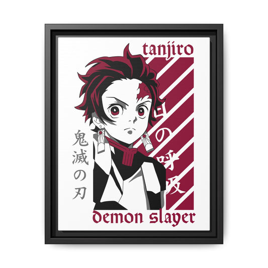 Anime-Inspired Framed Canvas Art - Demon Slayer Design featuring Iconic Character - CreativeRino