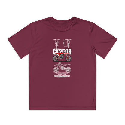 CX 250R Youth Motorcycle Competitor Tee - Stylish Graphic T-shirt for Young Riders - CreativeRino