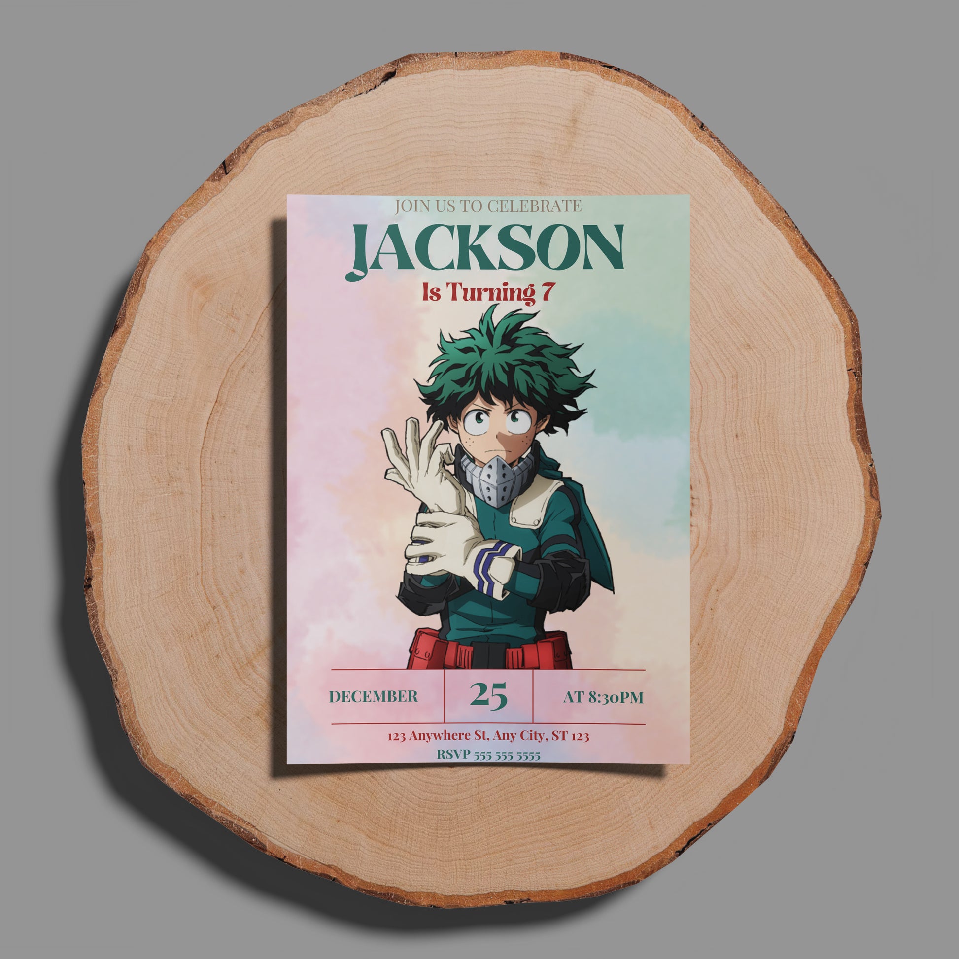 My hero Academia Birthday Invitation Template - CreativeRino