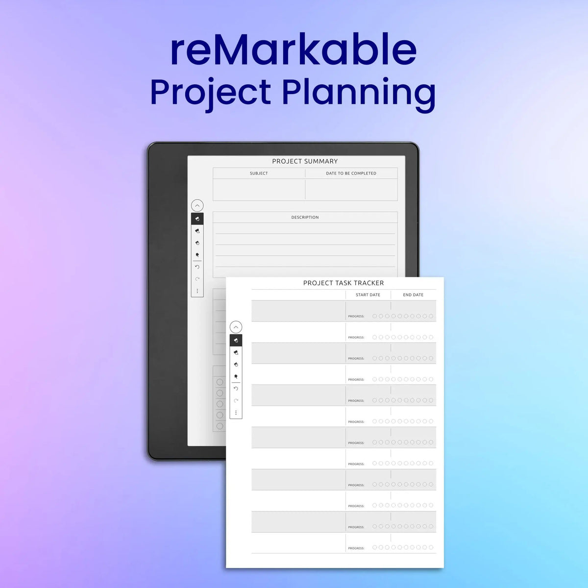 reMarkable 2 Project Planning Planner Template – CreativeRino
