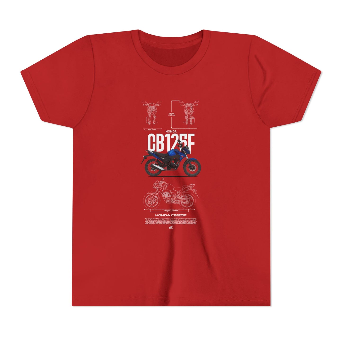 Honda CB125F Youth Motorcycle Graphic T-shirt - CreativeRino