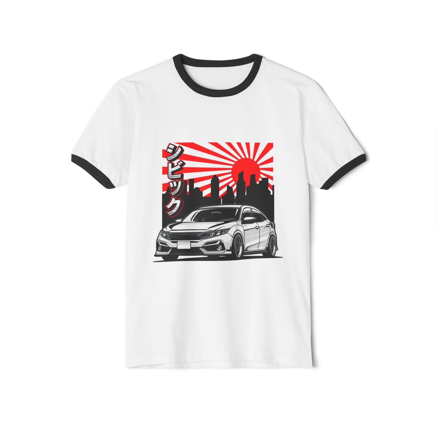 Retro Car Graphic Unisex Cotton Ringer T-Shirt - Perfect for Auto Enthusiasts - CreativeRino