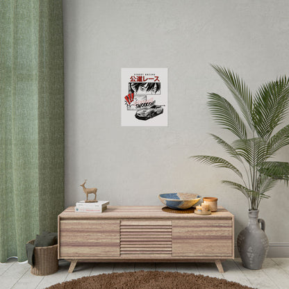 Street Racing Art Print - Vintage Car Poster for Auto Enthusiasts - CreativeRino