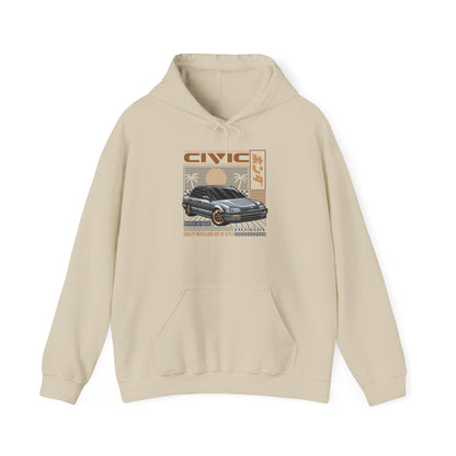 Civic Retro Car Hooded Sweatshirt - Perfect T-shirt Gift for Car Enthusiasts - CreativeRino